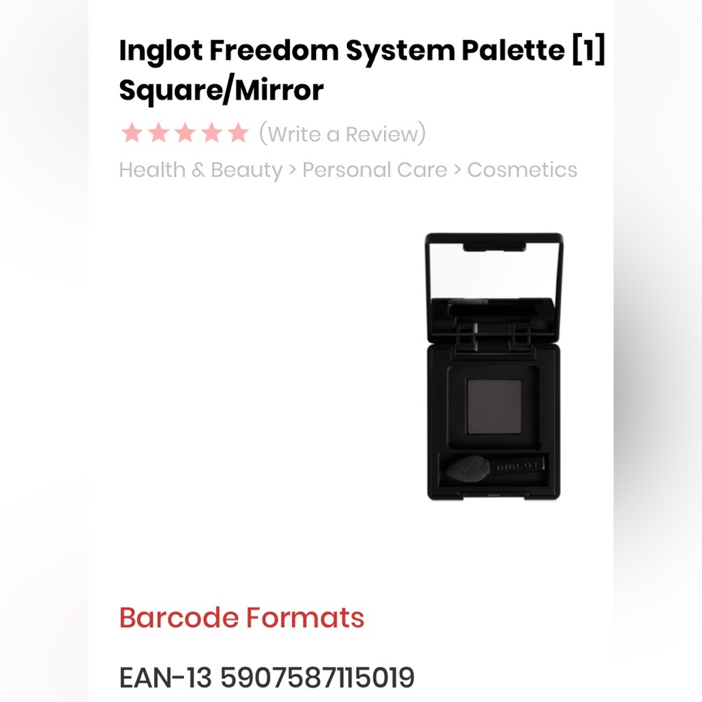 Inglot Freedom System Palette(1) Square/Mirror & Applicator Brush